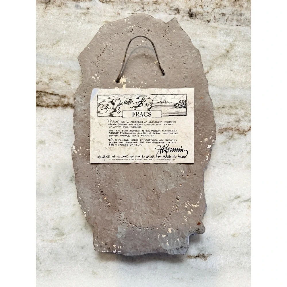 Vintage 1993 John Running FRAGS Petroglyph Wall Plaque Jondu Designs 9